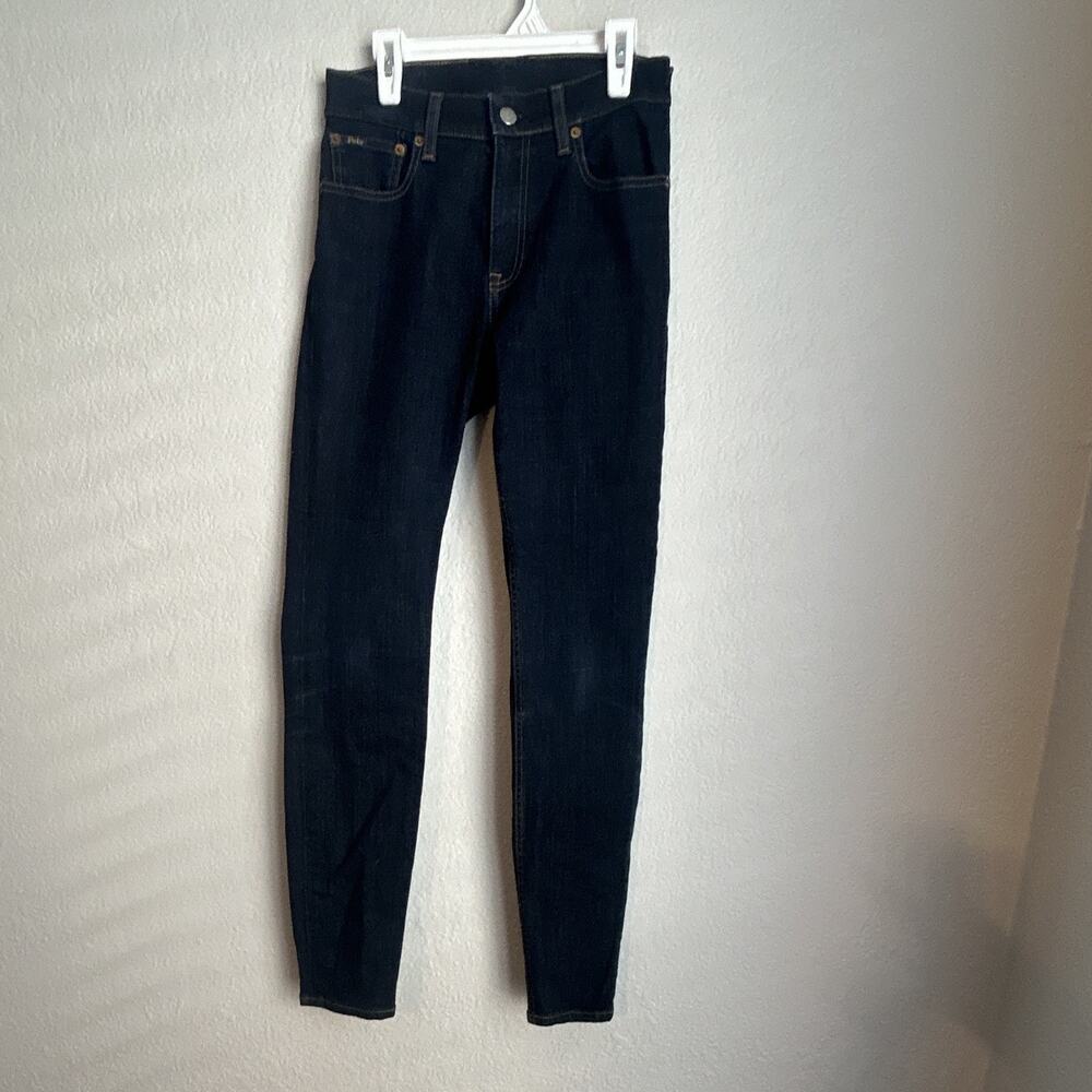 Polo Ralph Lauren Womens Jeans 26 Blue Dark Wash Mid Rise Skinny 5-Pocket